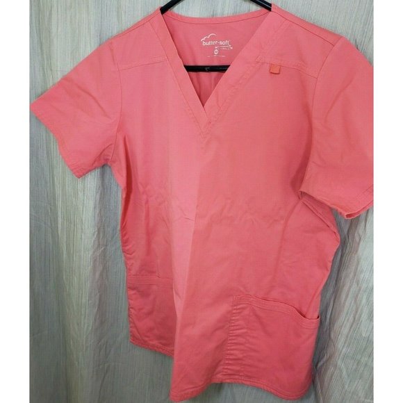Pink Butter Soft U.A Scrub Stretch Scrub Top Medium - Picture 10 of 11